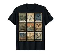 Cryptid Stamp Set Bigfoot Yeti Mothman Legendary Creatures Maglietta