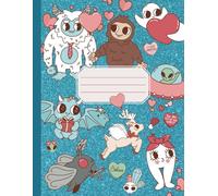 Cryptid Valentines Notebook: A pastel goth Valentine's notebook featuring adorable cryptids like Bigfoot, Mothman, and aliens with hearts and balloons, perfect for cryptid lovers.