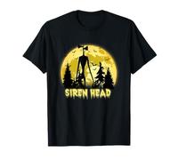 Cryptid Yellow Moon with Bats Siren Head Folklore Maglietta