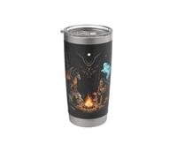 Cryptids Campfire Bigfoot Mothman Forest Camping Legends Bicchiere termico in acciaio inox doppia parete