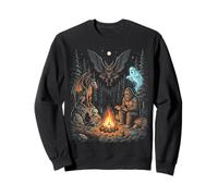 Cryptids Campfire Bigfoot Mothman Forest Camping Legends Felpa
