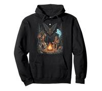 Cryptids Campfire Bigfoot Mothman Forest Camping Legends Felpa con Cappuccio