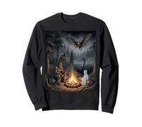 Cryptids Campfire Bigfoot Mothman Lake Monster Night Felpa