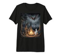 Cryptids Campfire Bigfoot Mothman Lake Monster Night Maglietta Premium