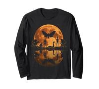 Cryptids Moon Scene Bigfoot Alien Loch Ness Mistero Maglia a Manica