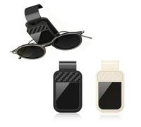 Cryptisg 2 Pezzi Porta Occhiali Auto, Multifunzionale Portaocchiali Auto | Universal Soporte para Gafas de Sol para Visera de Coche, Clip per Parasole, Portaocchiali Compatibile con Tutti Gli Occhiali