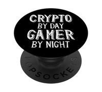 Crypto By Day Gamer By Night Bitcoin Cryptocurrency NFT Game PopSockets PopGrip Adesivo