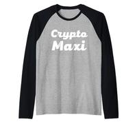 Crypto Maxi Divertente Blockchain Criptovaluta Denaro Massimalista Maglia con Maniche Raglan