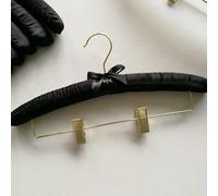 Crysdaralovebi Grucce con linea orizzontale imbottite grucce per uomini donne bambino gancio con clip in tela di raso coperture per adulti vestiti pantaloni (38 cm18)