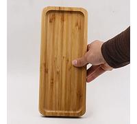 Crysdaralovebi Vassoio da portata in legno di bambù per tazze da tè e piattini per frutta, piatto per pallet, decorazione per alimenti giapponesi, piatto rettangolare (28 x 12 cm)