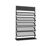 CRYSEU Espositore per campioni di piastrelle a 5 livelli, robusto supporto per campioni in ceramica e marmo, supporto per display autonomo per lastre di legno(nero, 150x35x87cm)