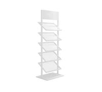 CRYSEU Espositore per campioni di piastrelle a 5 livelli, robusto supporto per campioni in ceramica e marmo, supporto per display autonomo per lastre di legno(bianco, 150 x 35 x 47 cm)