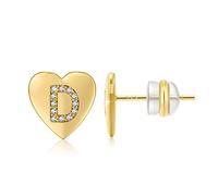 CRYSLOVE Amore CuoreOrecchino Personalizza Le Lettere Iniziali Dalla A Alla Orecchini Anallergici con Zirconia,Regalo per la festa della mamma