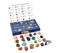 Crystal Advent Calendars 2025 | 24 Natural Gemstones with Rocks Minerals | Christmas Countdown Gift Calendar for Adults Teens Boys Girls Families Geology Enthusiasts Collectors Holiday