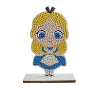 CRYSTAL ART Buddies - il Kit Diamond Painting Originale, Alice Nel Paese Delle Meraviglie, con Diamatini in Resina Brillante, Set Creativo 6+ con Supporto in Legno, 11cm, CAFGR-DNY012