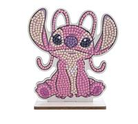 CRYSTAL ART Buddies - il Kit Diamond Painting Originale, Angel, Collezione Disney Lilo & Stitch con Diamatini in Resina Brillante, Set Creativo 6+ con Supporto in Legno, 11cm, CAFGR-DNY019