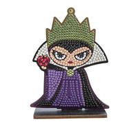 CRYSTAL ART Buddies-Il Kit Diamond Painting Originale, Evil Queen, Collezione Disney Biancaneve con Diamatini in Resina Brillante, Set Creativo 6+ con Supporto in Legno, 11cm, CAFGR-DNY009