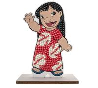 CRYSTAL ART Buddies - il Kit Diamond Painting Originale, Lilo, Collezione Disney Lilo & Stitch con Diamatini in Resina Brillante, Set Creativo 6+ con Supporto in Legno, 11cm, CAFGR-DNY015