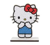 CRYSTAL ART Buddies - Kit Diamond Painting Originale, Hello Kitty, Diamantini in Resina Brillante, Set Creativo 6+ con Supporto in Legno, 11cm