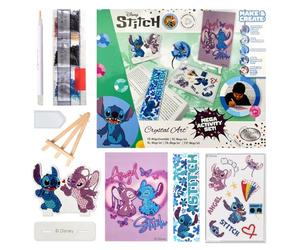 CRYSTAL ART Mega Activity Set - Kit Diamond Painting Originale, Stitch e Angel, collezione Lilo & Stitch con Diamantini in Resina Brillante, Multi Attività, 6+, CAMEGA-DNY001