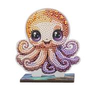 CRYSTAL ART Wildlife Buddies - il Kit Diamond Painting Originale, Polipetto, con Diamatini in Resina Brillante, Set Creativo 6+ con Supporto in Legno, 11cm, CAFGR-31GEN047