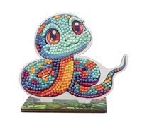 CRYSTAL ART Wildlife Buddies-Il Kit Diamond Painting Originale, Serpente, con Diamatini in Resina Brillante, Set Creativo 6+ con Supporto in Legno, 11cm, CAFGR-31GEN045