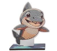 CRYSTAL ART Wildlife Buddies-Il Kit Diamond Painting Originale, Squaletto, con Diamatini in Resina Brillante, Set Creativo 6+ con Supporto in Legno, 11cm, CAFGR-31GEN053