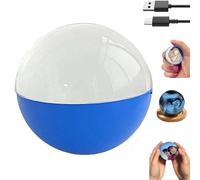 Crystal Ball Video Player, 2.7" 3D ultrasound crystal ball, USB, Customizable Gift with Electronic Screen for Couples, Pets, Memories, Memory Sphere for Family Moments, Anniversary (Blue)