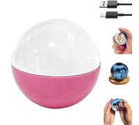 Crystal Ball Video Player, 2.7" 3D ultrasound crystal ball, USB, Customizable Gift with Electronic Screen for Couples, Pets, Memories, Memory Sphere for Family Moments, Anniversary (Pink)