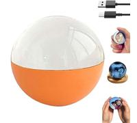 Crystal Ball Video Player, 2.7" 3D ultrasound crystal ball, USB, Customizable Gift with Electronic Screen for Couples, Pets, Memories, Memory Sphere for Family Moments, Anniversary (Orange)