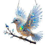 Crystal Bluebird Ornamento - 2D Acrilico Realistico Scultura per Display Elegante, Acchiappasole Decorativo con Funzione Appesa, Artificiale per Cortile, Casa, Soggiorno