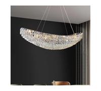 Crystal Boat Chandelier Golden Modern Hanging Lamps For Restaurant Dining Table