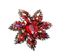Crystal Brooch Plant Flowers Brooches Female Retro Atmosphere Rhinestone Corsage(Color28)