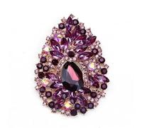 Crystal Brooch Plant Flowers Brooches Female Retro Atmosphere Rhinestone Corsage(Style 17)