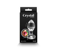 CRYSTAL BUTT PLUG STIMOLATORE ANALE MEDIO TRASPARENTE CON GIOIELLO UOMO DONNA