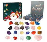 Crystal Calendar Advent | 24 Days Learning Toys | Rock Collection Christmas Countdown Calendar | for Teens Kids Adults Living Room Bedroom Table Holiday Meditation Yoga