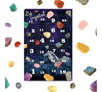 Crystal Calendar, set di pietre per il conto alla rovescia di 24 giorni, 21.5x14.7x3cm Festive Collection Rock Display for Men Women Teens Collectors, per gli eventi feste Halloween Natale.