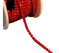 Crystal-Castle 10 Yard Rhinestones Trim Stone Cup Chain Gold Diamond Strass Decorative Applique Crystal Trimmings For Dresses(Lt. Siam,10YARD ROLL_SS6)