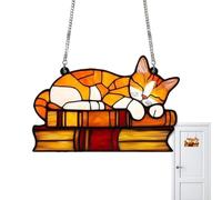 Crystal Cat Suncatcher, Hanging Window Ornament, Prism Light Decor