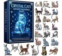 Crystal Cats Advent Calendar 2025, 24 Days Christmas Countdown Calendar with 24 Cute Crystal Cat Figurine Ornaments, Collectible Cat Lover Gift for Holiday Decoration