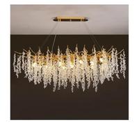 Crystal Chandelier Modern Living Room Hanging Lamp Dining Table Villa Modern Raindrop Crystal Decor Pendant Light