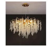 Crystal Chandelier Modern Living Room Hanging Lamp Dining Table Villa Modern Raindrop Crystal Decor Pendant Light