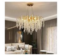 Crystal Chandelier Modern Living Room Hanging Lamp Dining Table Villa Modern Raindrop Crystal Decor Pendant Light