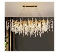 Crystal Chandelier Modern Living Room Hanging Lamp Dining Table Villa Modern Raindrop Crystal Decor Pendant Light