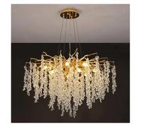 Crystal Chandelier Modern Living Room Hanging Lamp Dining Table Villa Modern Raindrop Crystal Decor Pendant Light