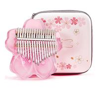 Crystal Clear Kalimba Thumb Piano 21 Tasti Con Custodia Protettiva Kit Completo, Forma Sakura Trasparente Finger Piano 17 Tasti, Strumenti Musicali Professionali Per Pink-21 Keys