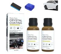Crystal Coating for Car Plastic Parts, Crystal Coating Refurbish Agent, CrystalCoat Reviver, Scratch Remover for Interior & Exterior, Car CeramicCoating (2pcs)