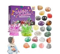 Crystal Countdown Calendar, 2025 Advent Calendar with Gemstone Growing Kit, Educational Rock Science Set for Kids Teens Adults, Fun Learning Toy for Home Holiday Birthday Gift