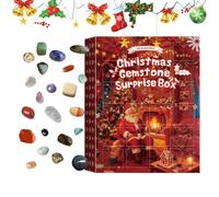Crystal Countdown Calendar - 24 Days Natural Healing Stone Gift Box Daily Surprise Unboxing, Christmas Advent Party Supplies with Mystery Collection, Holiday Calendar for Home Office Bedroom Desk