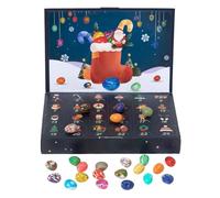 Crystal Countdown Calendar, Advent Jewelry Calendar, 8,46 x 5,79 x 1,18 Inches Christmas Pendant Set, 24 Day Collection with Necklaces, Ideal for Kids, Teenagers, Girls, Festival Celebration